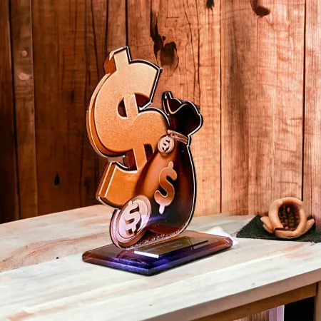 Akrylátová trofej AWF M07 Výška cm: 19,5 - Šířka cm: 18,5 - bronzová