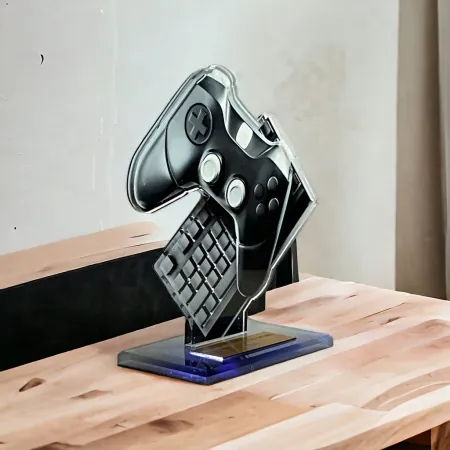 Akrylátová trofej AWF M08 | eSport Výška cm: 15,5 - Šířka cm: 14,5 - stříbrná