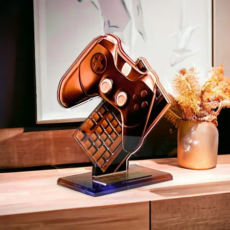 Akrylátová trofej AWF M08 | eSport Výška cm: 15,5 - Šířka cm: 14,5 - stříbrná