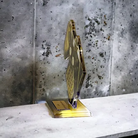 Akrylátová trofej AWF M08 | eSport Výška cm: 15,5 - Šířka cm: 14,5 - stříbrná