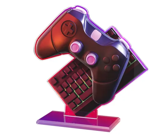 Akrylátová trofej AWF M08 | eSport Výška cm: 15,5 - Šířka cm: 14,5 - stříbrná