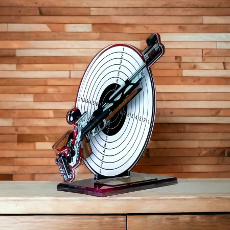 Akrylátová trofej AWF M13 | Střelba Výška cm: 17,5 - Šířka cm: 16,5 - plnobarevná