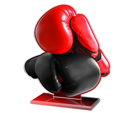 Akrylátová trofej AWF M14 | Bojová umění Výška cm: 15,5 - Šířka cm: 14,5 - stříbrná