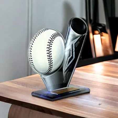 Akrylátová trofej AWF M21 | T-Ball Výška cm: 21,5 - Šířka cm: 20,5 - stříbrná