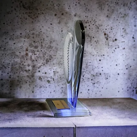 Akrylátová trofej AWF M21 | T-Ball Výška cm: 21,5 - Šířka cm: 20,5 - stříbrná