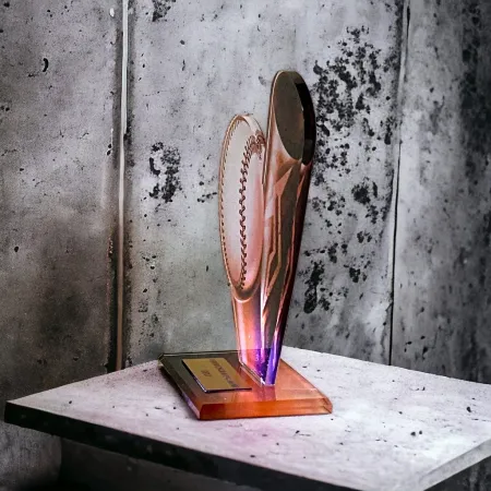 Akrylátová trofej AWF M21 | T-Ball Výška cm: 21,5 - Šířka cm: 20,5 - stříbrná