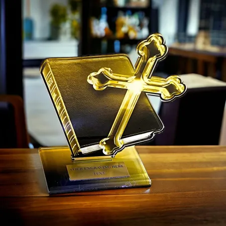 Akrylátová trofej AWF M22 | Nábožentsví Výška cm: 13,5 - Šířka cm: 12,5 - stříbrná