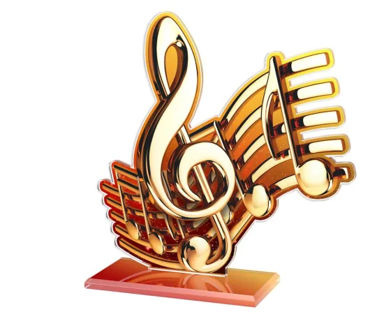 Akrylátová trofej AWF M24 | Hudba Výška cm: 21,5 - Šířka cm: 20,5 - stříbrná
