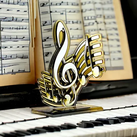 Akrylátová trofej AWF M24 | Hudba Výška cm: 21,5 - Šířka cm: 20,5 - stříbrná