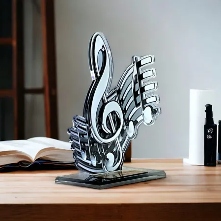 Akrylátová trofej AWF M24 | Hudba Výška cm: 21,5 - Šířka cm: 20,5 - stříbrná