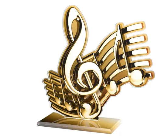 Akrylátová trofej AWF M24 | Hudba Výška cm: 21,5 - Šířka cm: 20,5 - stříbrná