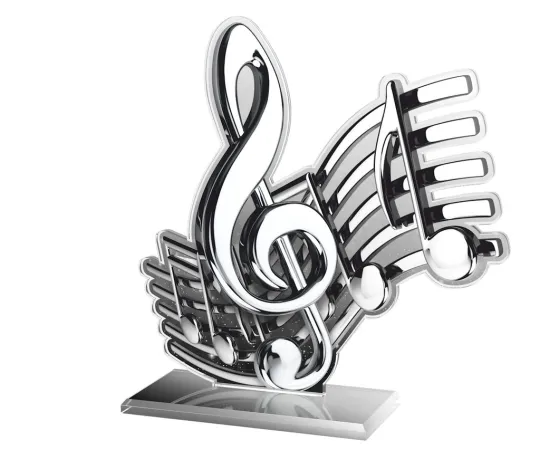 Akrylátová trofej AWF M24 | Hudba Výška cm: 21,5 - Šířka cm: 20,5 - stříbrná