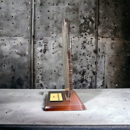 Akrylátová trofej AWF M69 Výška cm: 13,5 - Šířka cm: 12,5 - zlatá