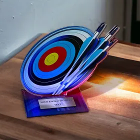 Akrylátová trofej AWF M26 | Lukostřelba Výška cm: 15,5 - Šířka cm: 14,5 - zlatá