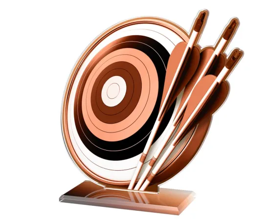 Akrylátová trofej AWF M26 | Lukostřelba Výška cm: 21,5 - Šířka cm: 20,5 - bronzová