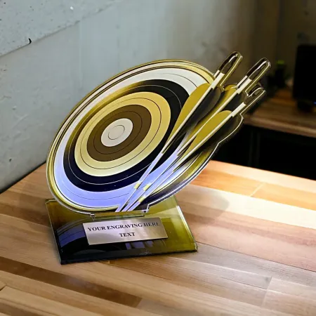 Akrylátová trofej AWF M26 | Lukostřelba Výška cm: 21,5 - Šířka cm: 20,5 - bronzová