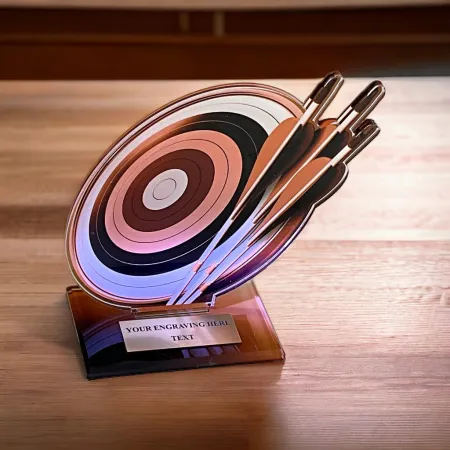 Akrylátová trofej AWF M26 | Lukostřelba Výška cm: 21,5 - Šířka cm: 20,5 - bronzová