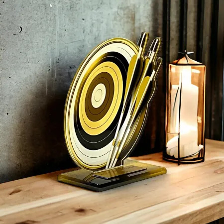 Akrylátová trofej AWF M26 | Lukostřelba Výška cm: 21,5 - Šířka cm: 20,5 - bronzová