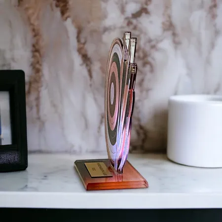 Akrylátová trofej AWF M26 | Lukostřelba Výška cm: 21,5 - Šířka cm: 20,5 - bronzová