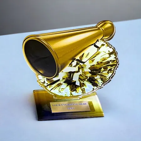 Akrylátová trofej AWF M11 | Roztleskávačky Výška cm: 21,5 - Šířka cm: 20,5 - stříbrná