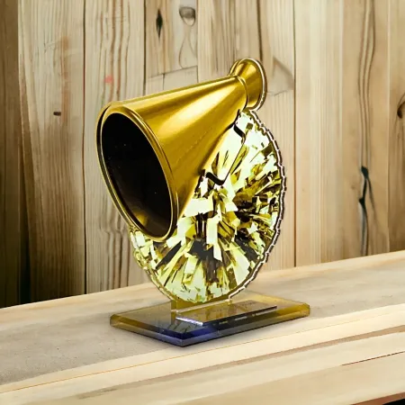 Akrylátová trofej AWF M11 | Roztleskávačky Výška cm: 21,5 - Šířka cm: 20,5 - stříbrná