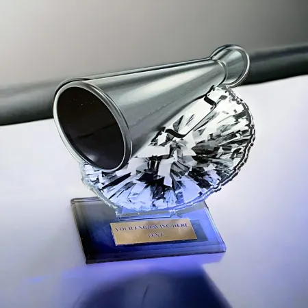 Akrylátová trofej AWF M11 | Roztleskávačky Výška cm: 21,5 - Šířka cm: 20,5 - stříbrná