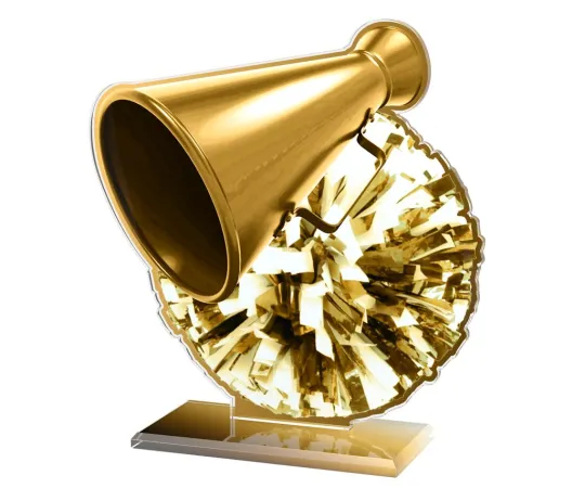 Akrylátová trofej AWF M11 | Roztleskávačky Výška cm: 21,5 - Šířka cm: 20,5 - stříbrná