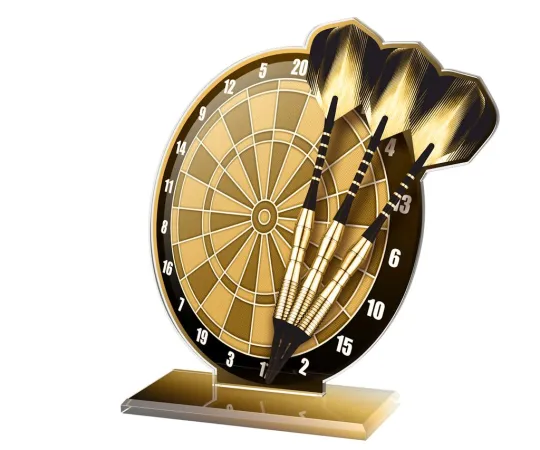 Akrylátová trofej AWF M31 | Šipky Výška cm: 21,5 - Šířka cm: 20,5 - bronzová