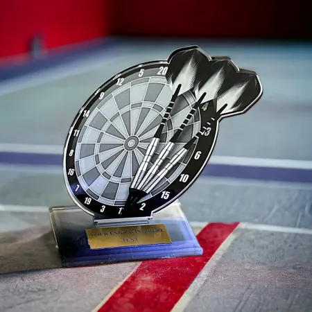 Akrylátová trofej AWF M31 | Šipky Výška cm: 21,5 - Šířka cm: 20,5 - bronzová