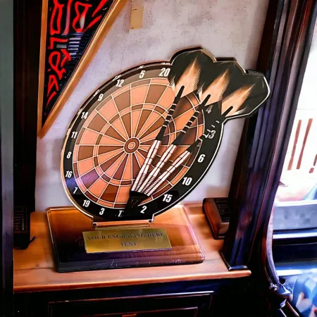 Akrylátová trofej AWF M31 | Šipky Výška cm: 21,5 - Šířka cm: 20,5 - bronzová