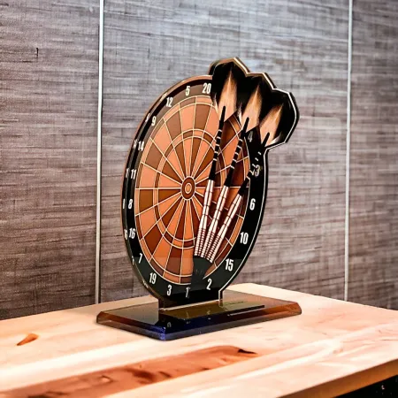 Akrylátová trofej AWF M31 | Šipky Výška cm: 21,5 - Šířka cm: 20,5 - bronzová