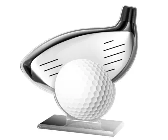 Akrylátová trofej AWF M32 | Golf Výška cm: 15,5 - Šířka cm: 14,5 - stříbrná