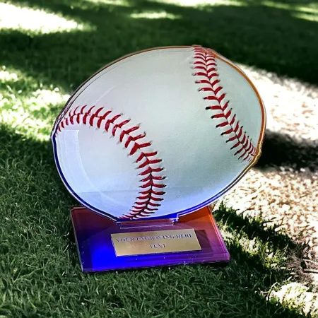 Akrylátová trofej AWF M33 | Baseball Výška cm: 13,5 - Šířka cm: 12,5 - stříbrná