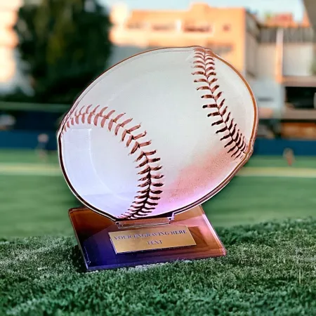 Akrylátová trofej AWF M33 | Baseball Výška cm: 13,5 - Šířka cm: 12,5 - stříbrná