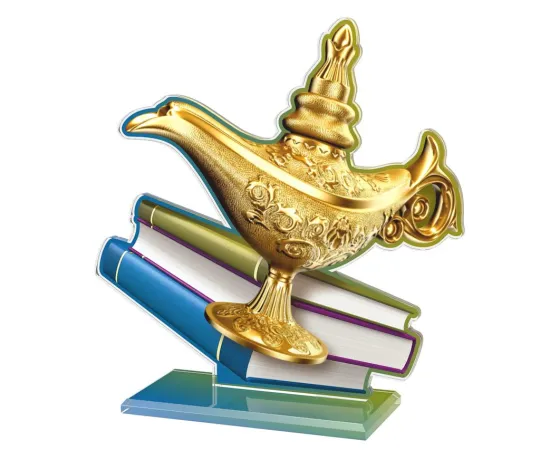 Akrylátová trofej AWF M34 | Quiz Výška cm: 21,5 - Šířka cm: 20,5 - zlatá