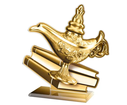 Akrylátová trofej AWF M34 | Quiz Výška cm: 21,5 - Šířka cm: 20,5 - zlatá