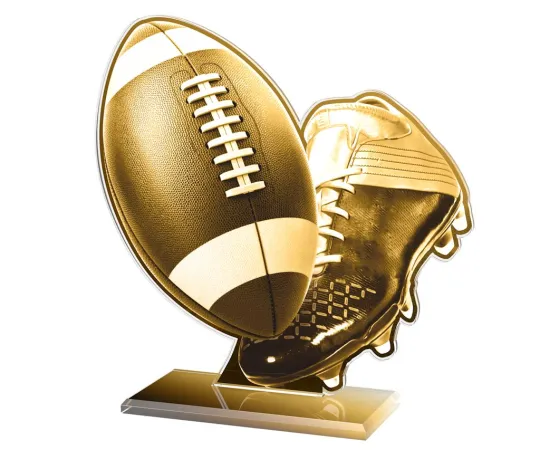 Akrylátová trofej AWF M35 | Americký fotbal Výška cm: 21,5 - Šířka cm: 20,5 - stříbrná