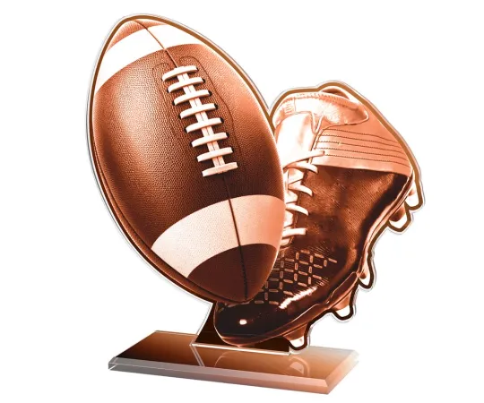 Akrylátová trofej AWF M35 | Americký fotbal Výška cm: 21,5 - Šířka cm: 20,5 - stříbrná