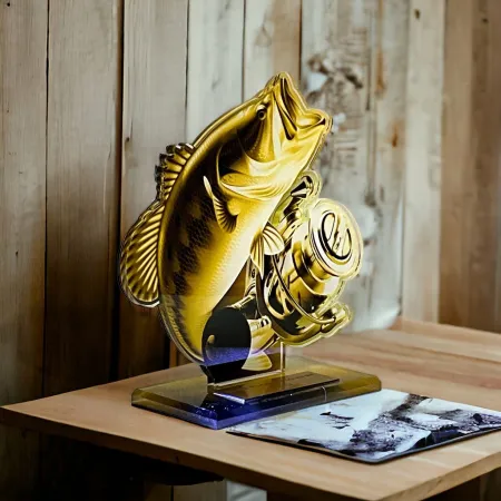 Akrylátová trofej AWF M37 | Rybaření Výška cm: 17,5 - Šířka cm: 16,5 - plnobarevná