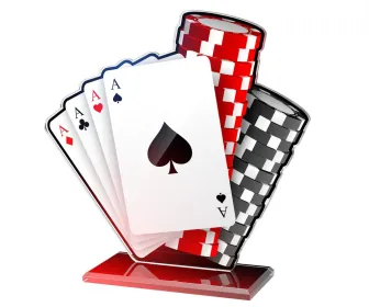 Akrylátová trofej AWF M41 | Karty Výška cm: 15,5 - Šířka cm: 14,5 - bronzová