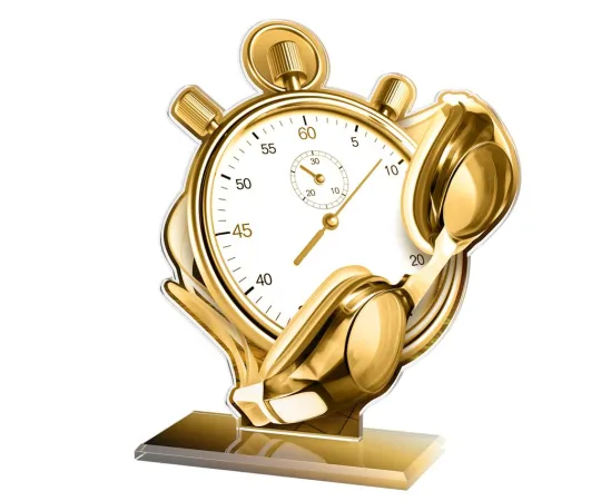 Akrylátová trofej AWF M44 | Plavání Výška cm: 19,5 - Šířka cm: 18,5 - stříbrná
