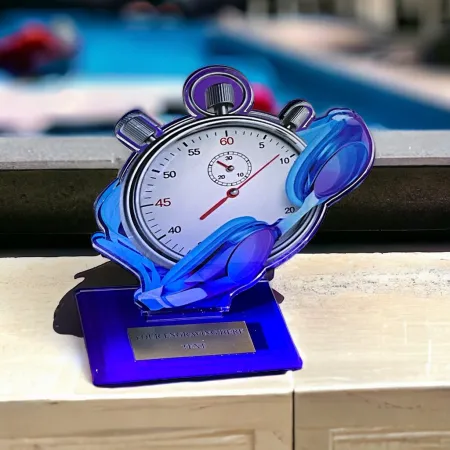 Akrylátová trofej AWF M44 | Plavání Výška cm: 19,5 - Šířka cm: 18,5 - stříbrná