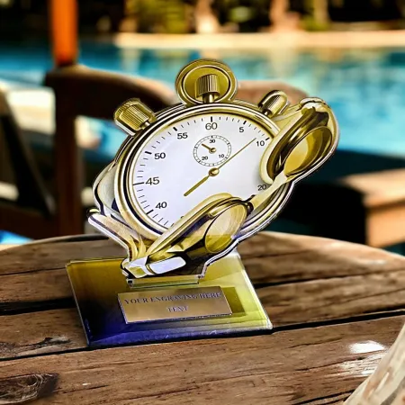 Akrylátová trofej AWF M44 | Plavání Výška cm: 19,5 - Šířka cm: 18,5 - stříbrná