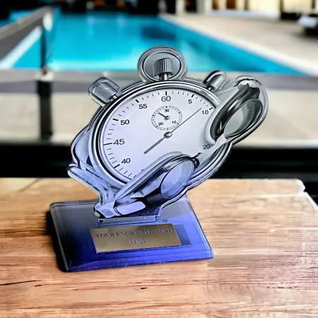 Akrylátová trofej AWF M44 | Plavání Výška cm: 19,5 - Šířka cm: 18,5 - stříbrná