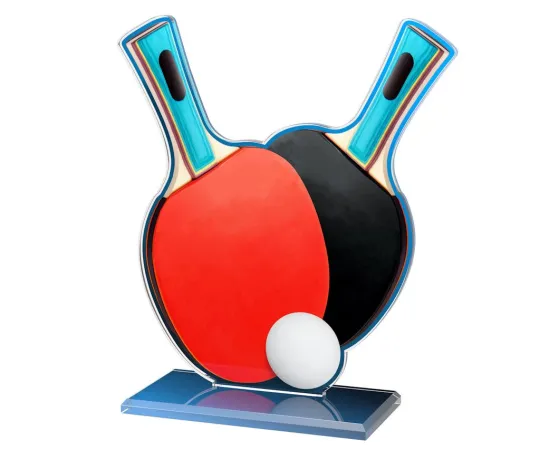 Akrylátová trofej AWF M47 | Stolní tenis Výška cm: 13,5 - Šířka cm: 12,5 - stříbrná