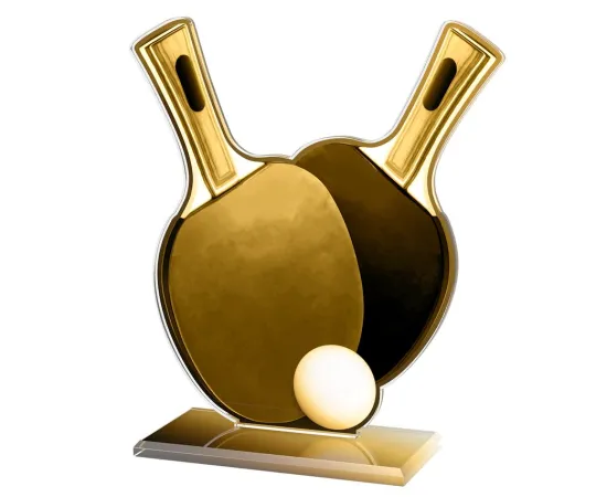 Akrylátová trofej AWF M47 | Stolní tenis Výška cm: 13,5 - Šířka cm: 12,5 - stříbrná