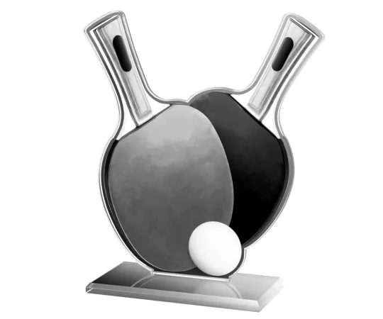Akrylátová trofej AWF M47 | Stolní tenis Výška cm: 13,5 - Šířka cm: 12,5 - stříbrná