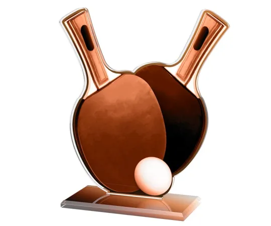 Akrylátová trofej AWF M47 | Stolní tenis Výška cm: 13,5 - Šířka cm: 12,5 - stříbrná