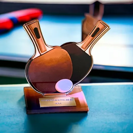 Akrylátová trofej AWF M47 | Stolní tenis Výška cm: 13,5 - Šířka cm: 12,5 - stříbrná