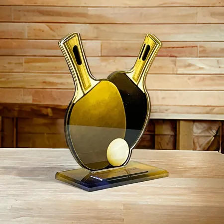 Akrylátová trofej AWF M47 | Stolní tenis Výška cm: 13,5 - Šířka cm: 12,5 - stříbrná